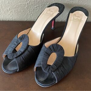 Christian Louboutin black crepe heeled sandals, size 41